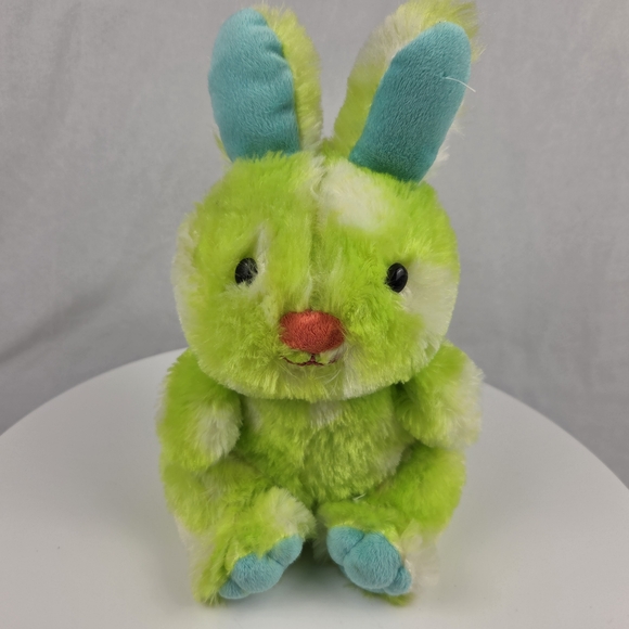 Toys | Animal Adventure Plush Green Bunny Rabbit White Polka Dot Blue ...